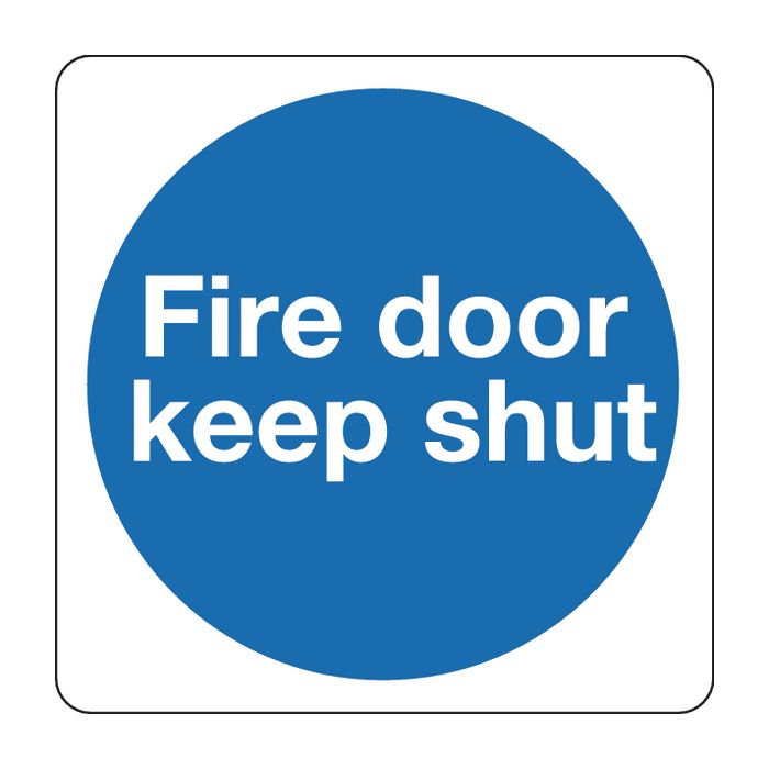 Fire Door Keep Shut Sign 100 x 100mm S/A - Pack of 5 Fire Door Keep Shut Sign 100 x 100mm S/A - Pack of 5