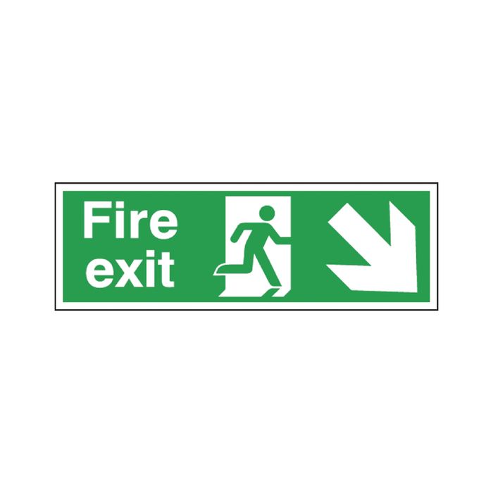Fire Exit Sign Down Right 150 x 450mm S/A