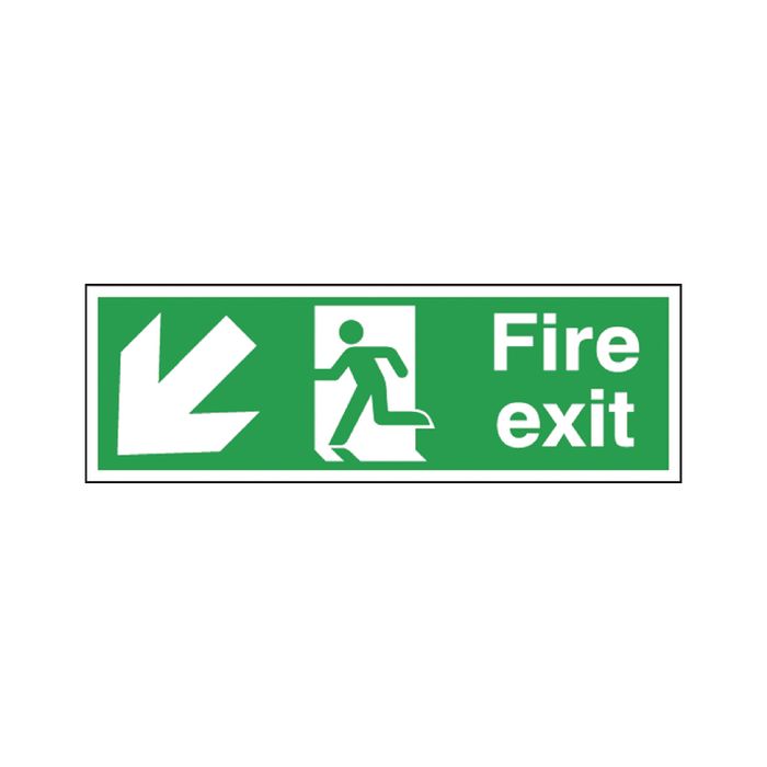 Fire Exit Sign Down Left 150 x 450mm S/A