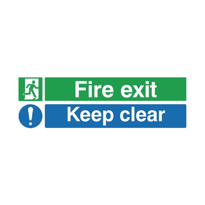 Fire Exit Keep Clear Sign 150 x 450 PVC Fire Exit Keep Clear Sign 150 x 450 PVC