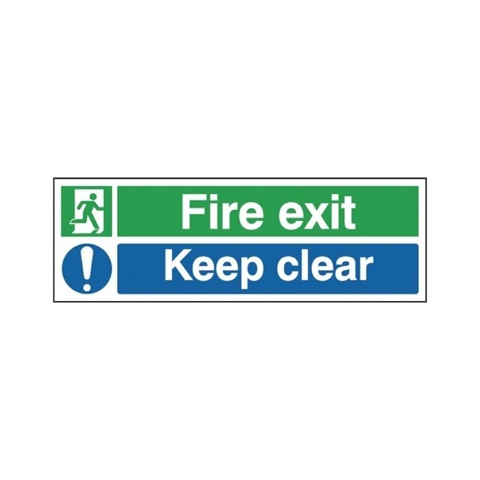 Fire Exit Keep Clear Sign 150 x 450 S/A