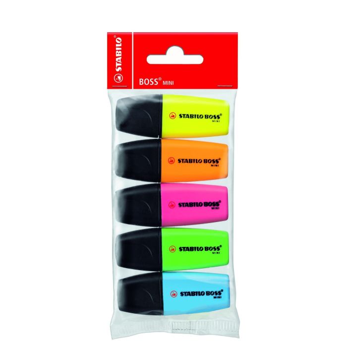 Stabilo Boss Mini Highlighters Assorted - Pack of 5 Stabilo Boss Mini Highlighters Assorted - Pack of 5
