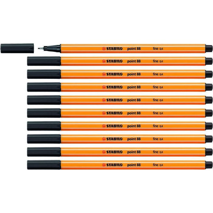 Stabilo Point 88 Fineliner - Black - Pack of 10 Stabilo Point 88 Fineliner - Black - Pack of 10