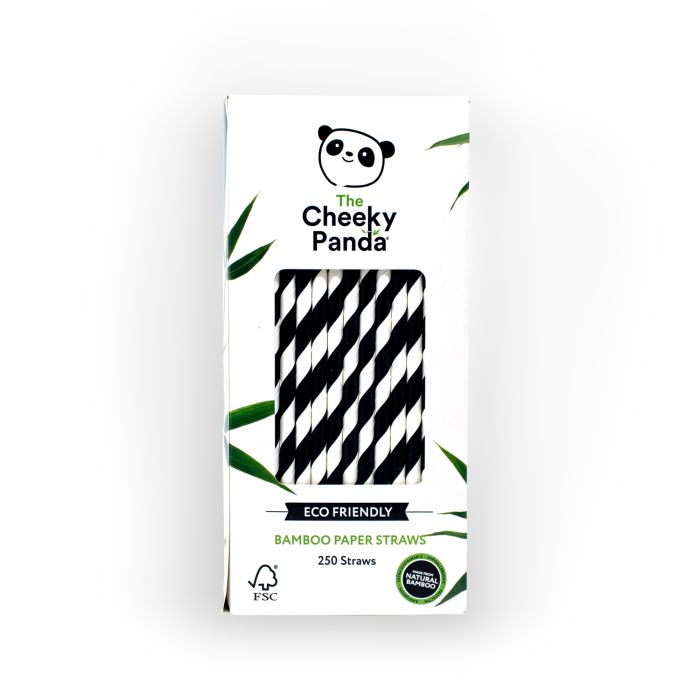 Cheeky Panda Paper Straws-Black Stripe-Pk 250