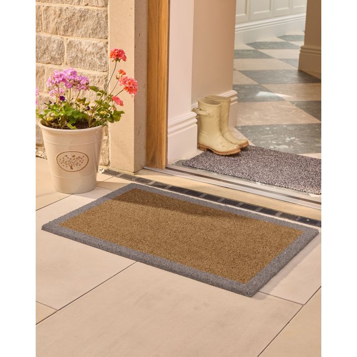 Border Printed Coir Door Mat-Stone Border Printed Coir Door Mat-Stone