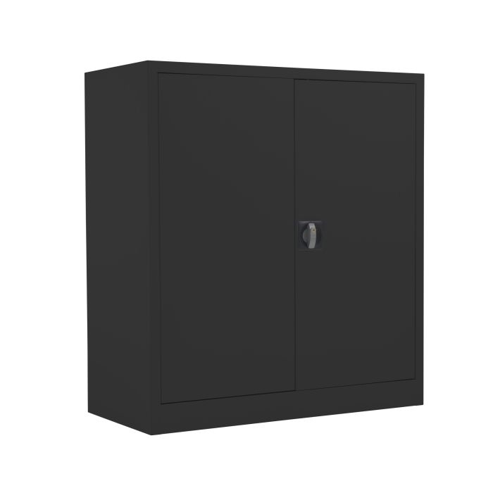 TC Steel Double Door Cupboard - Black - 1000mm