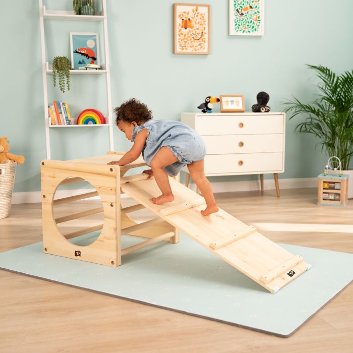 Wooden Climbing Cube and Slide Wooden Climbing Cube and Slide