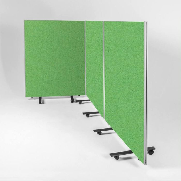 Busyscreen Tripe Safety Partition 1225 x 1200mm Grey Trim Loop Nylon Apple Green