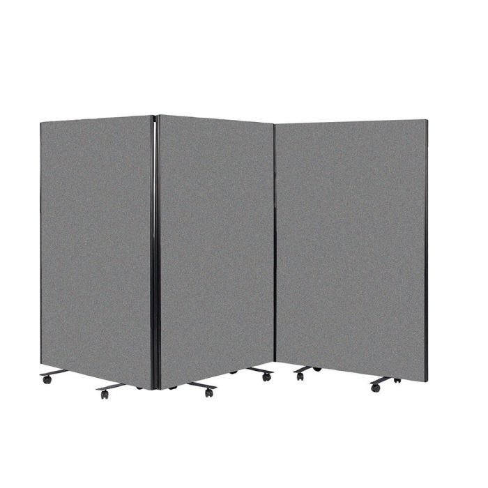 Busyscreen Tripe Safety Partition 1825 x 1200mm Black Trim Woven Merrick