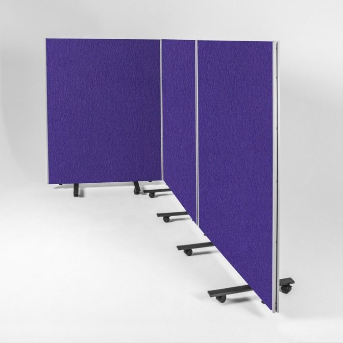 Busyscreen Tripe Safety Partition 1825 x 1200mm Grey Trim Loop Nylon Purple