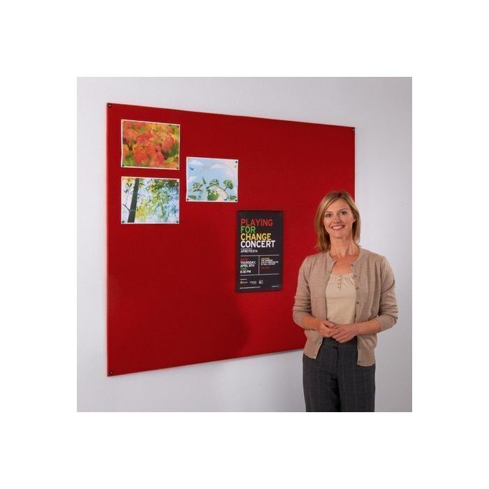 Unframed Felt Noticeboard 1500 x 1200mm - Red