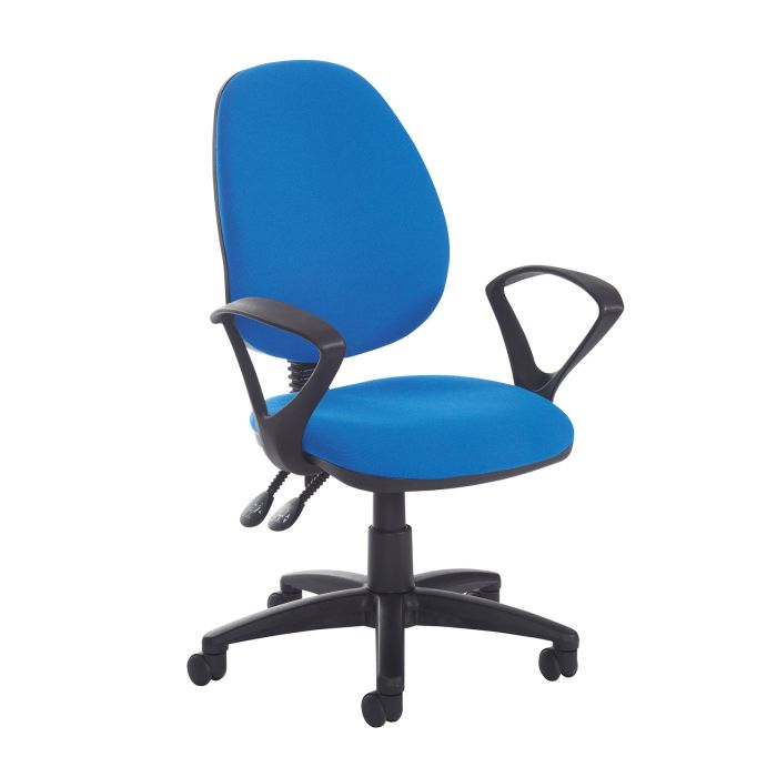 High Fabric Back Asynchro Operator Chair with Fixed Arms