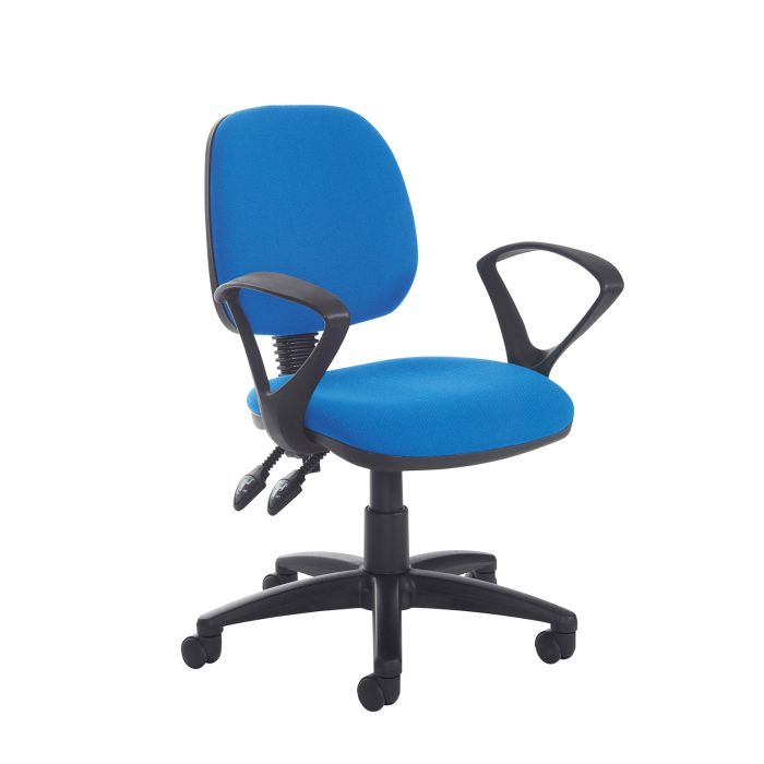 Medium Back Operator Chair with Fixed arms and seat slide