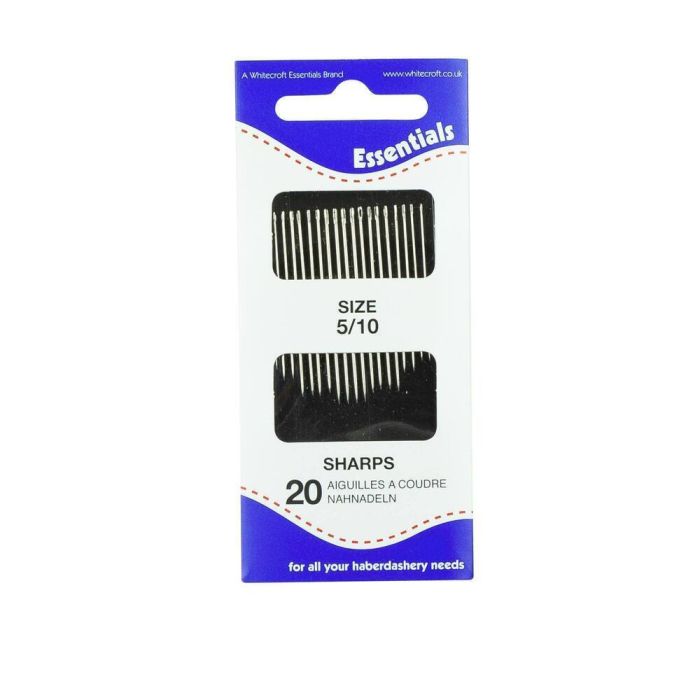Sharps Needles - Size 5/10 10 Wallets x 20 Needles - Pack of 200