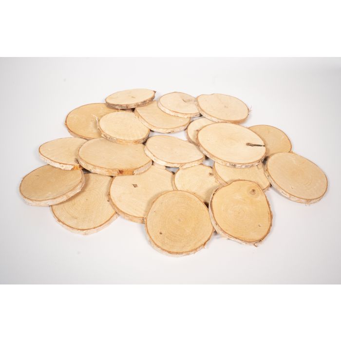 Rainbow Eco Play Natural Wood Discs 10cm with Hole - Pk 20