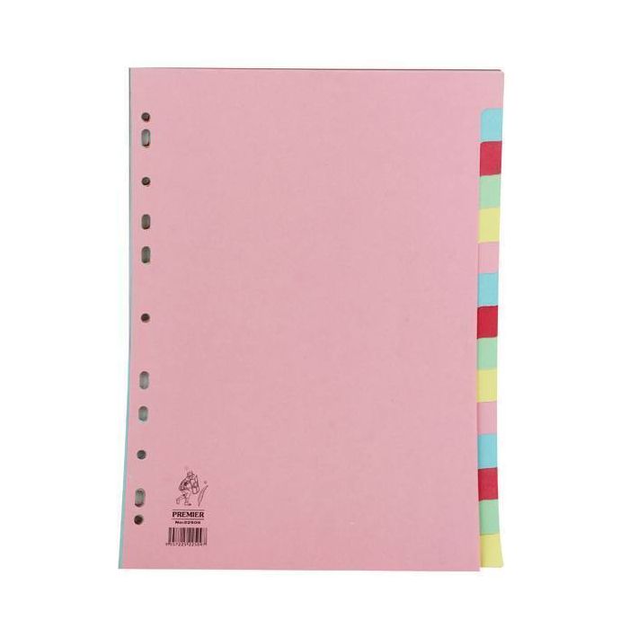 15 Part Coloured Subject Dividers 15 Part Coloured Subject Dividers