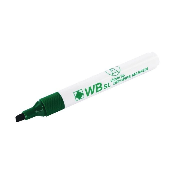 Drywipe Whiteboard Markers Chisel Tip - Green - Pack of 10