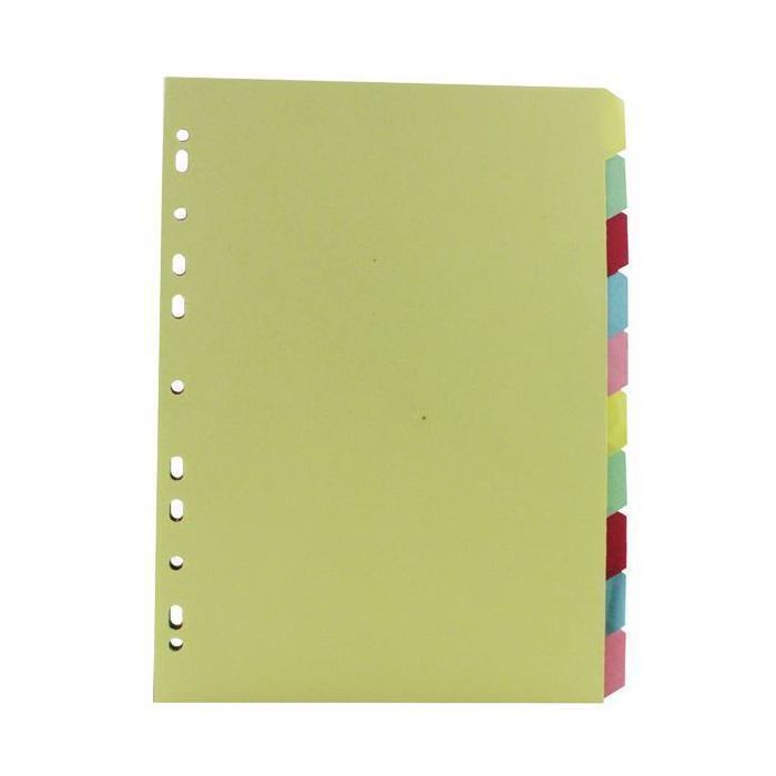 10 Part Coloured Subject Dividers 10 Part Coloured Subject Dividers