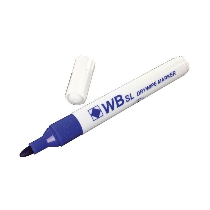 Drywipe Whiteboard Markers Bullet Tip - Blue - Pack of 10 Drywipe Whiteboard Markers Bullet Tip - Blue - Pack of 10