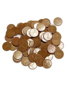 1p Coins Plastic Play Coins - Pack of 100