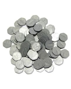 50p Coins Plastic Play Coins - Pack of 100