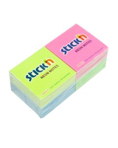 Coloured Sticky Notes - Neon Rainbow - Pack of 12