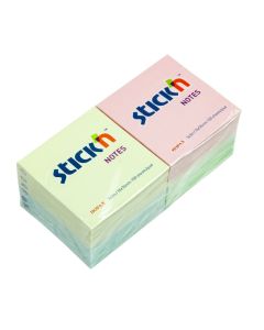 Coloured Sticky Notes - Pastel Rainbow - Pack of 12