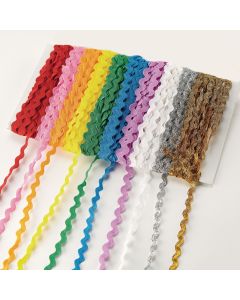 Rick Rack Ribbon Assorted 11mm x 4.7m - Pack of 10