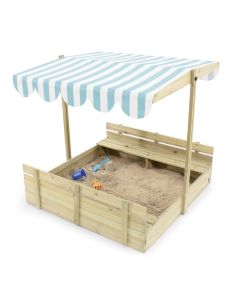 Plum Square Sandpit with Height Adjust Canopy