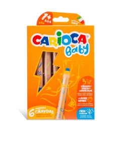 Carioca Baby 3 in 1 Crayons - Pack of 6