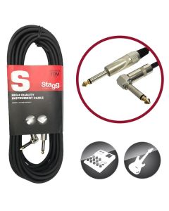 Stagg Deluxe Instrument Cable with Angled Jack - 6m