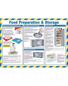 Laminated Food Preparation and Storage Poster - 420 x 590mm