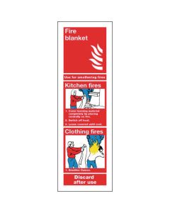 Fire Blanket Safety Signs - 280 x 90mm S/A