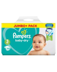 Pampers Baby Dry Size 3 Jumbo - Pack of 100