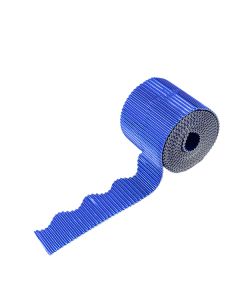 Corrugated Border Rolls 57mm X 7.5m Scalloped Metallic Blue