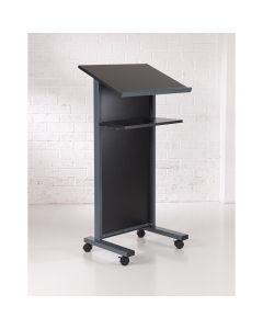 Coloured Panel Front Lectern - Black
