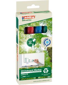 Edding-29 EcoLine Chisel Boardmarker - Assorted Colours - Pack of 4