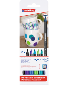 Porcelain Brushpens - Cool Colours - Pack of 6