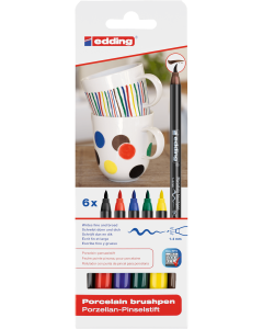 Porcelain Brushpens - Standard Colours - Pack of 5