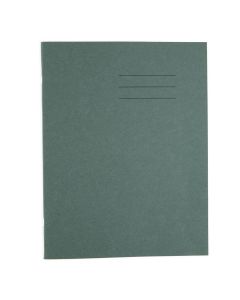 8 x 6.5" Exercise Book 32 Page Top Half Plain/Bottom Half 8mm Ruled - Green - Pack of 100