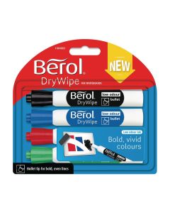 Berol Whiteboard Marker Assorted Bullet Tip - Pack of 4