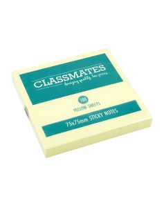 Classmates Sticky Notes Yellow 75 x 75mm - Pack of 12