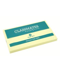 Classmates Sticky Notes Yellow 75 x 125mm - Pack of 12