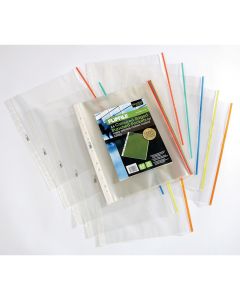 Flipfile Coloured Edge Punched Pocket A4 Clear - Pack of 25