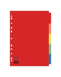 Eastlight A4 Bright Subject Dividers 5-part Europunched