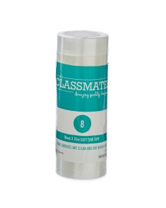 Classmates Easy Tear Tape Clear 18mm x 33m - Pack of 8