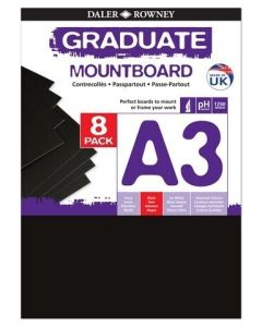 Graduate Mountboards A3 - Black - Pack of 8