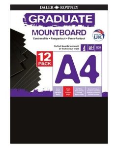 Graduate Mountboards A4 - Black - Pack of 12