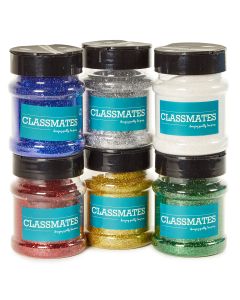 Classmates 100g Glitter Tubs - Assorted - Pack of 6