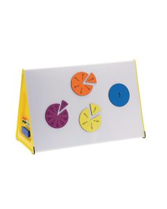 A2 Wedge-Table-Top Dry-Wipe Magnetic Double-Sided Whiteboard With 4 Pens and 2 Board Rubbers-Yellow